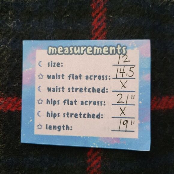 Vintage EDDIE BAUER Plaid Wool Mini Skirt Sz 12 Lined Preppy Punk Goth Y2K - Picture 2 of 8